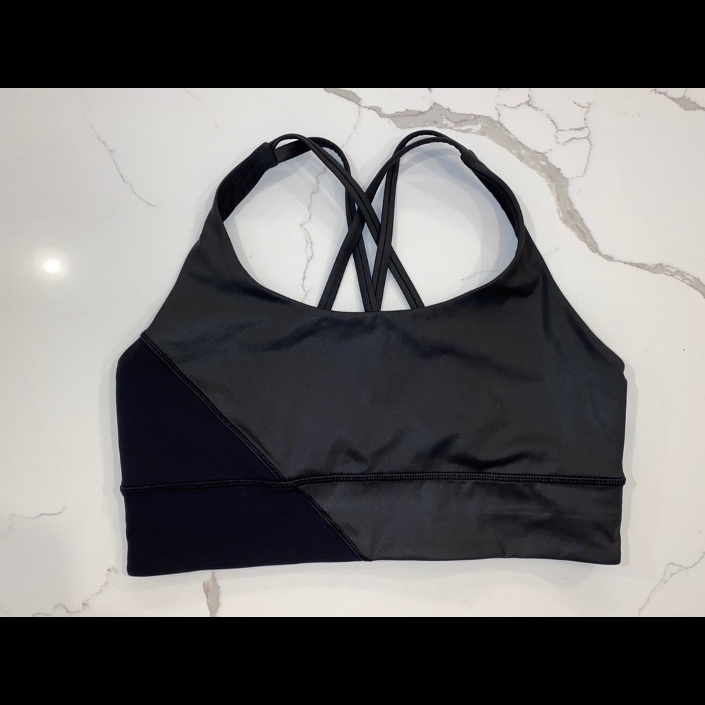 Lululemon black longline energy bra